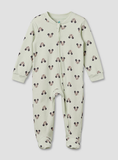 Pack of 3 Disney Cotton Mandarin Collar Long Sleeve Sleepsuit with Mickey Mouse Print-baby-boys-clothing-nightwear-sleepsuits-image-4