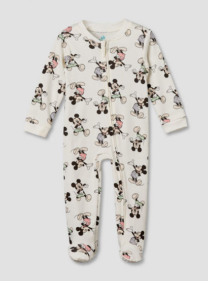 Pack of 3 Disney Cotton Mandarin Collar Long Sleeve Sleepsuit with Mickey Mouse Print-baby-boys-clothing-nightwear-sleepsuits-image-5