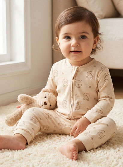 Pack of 3 Disney Cotton Mandarin Collar Long Sleeves Sleepsuit with Winnie the Pooh Print-baby-boys-clothing-nightwear-sleepsuits-image-2