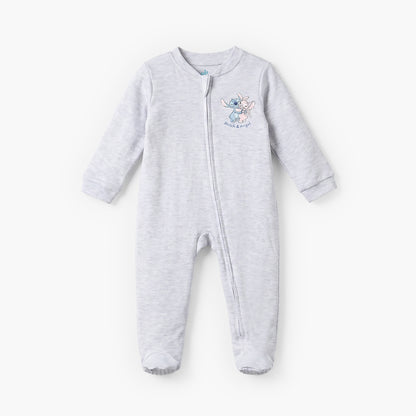 Pack of 3 Disney Cotton Mandarin Collar Long Sleeve Sleepsuit with Stitch and Angel Print