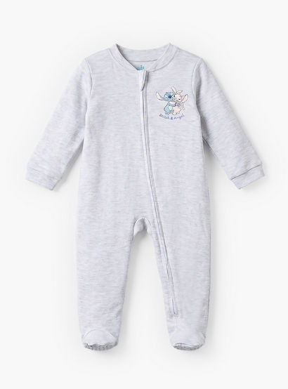 Pack of 3 Disney Cotton Mandarin Collar Long Sleeve Sleepsuit with Stitch and Angel Print-baby-girls-clothing-nightwear-sleepsuits-image-4