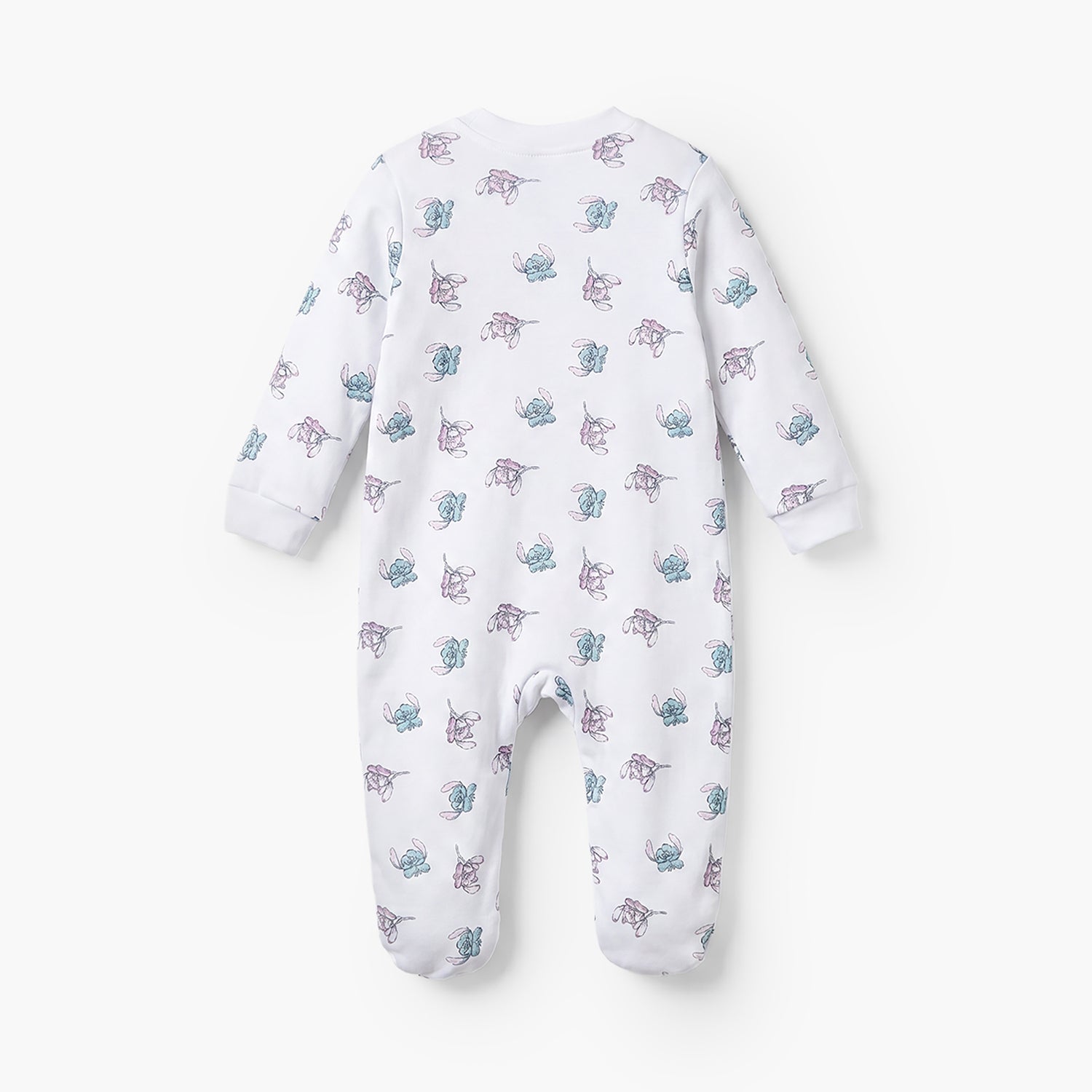 Pack of 3 Disney Cotton Mandarin Collar Long Sleeve Sleepsuit with Stitch and Angel Print