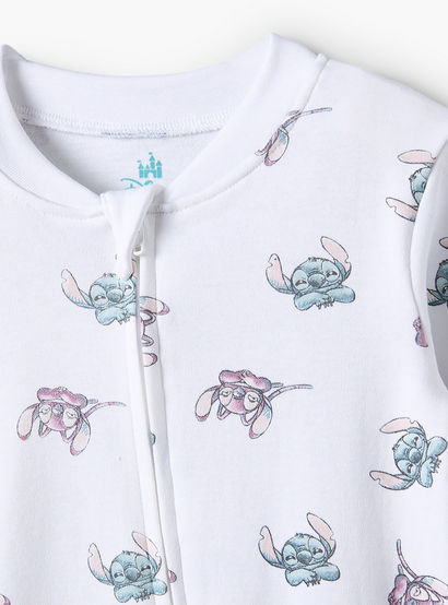 Pack of 3 Disney Cotton Mandarin Collar Long Sleeve Sleepsuit with Stitch and Angel Print-baby-girls-clothing-nightwear-sleepsuits-image-7