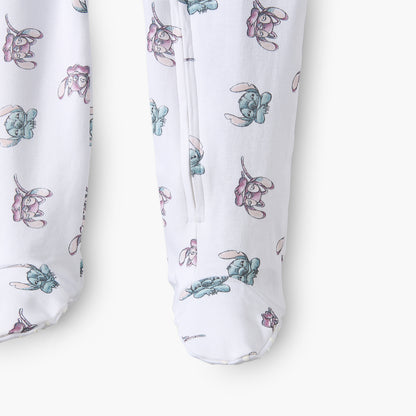 Pack of 3 Disney Cotton Mandarin Collar Long Sleeve Sleepsuit with Stitch and Angel Print