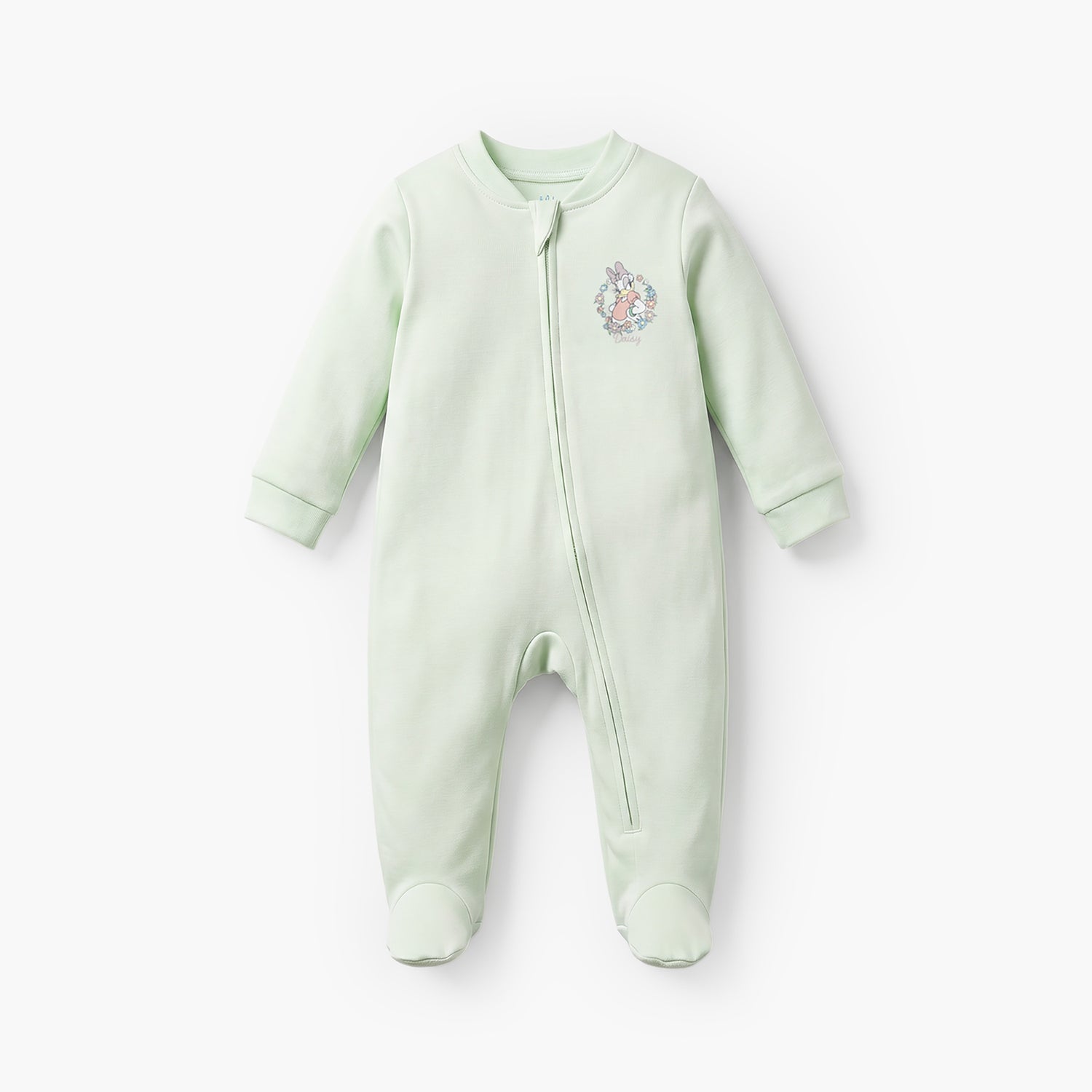 Pack of 3 Disney Cotton Mandarin Collar Long Sleeve Sleepsuit with Daisy Duck Print