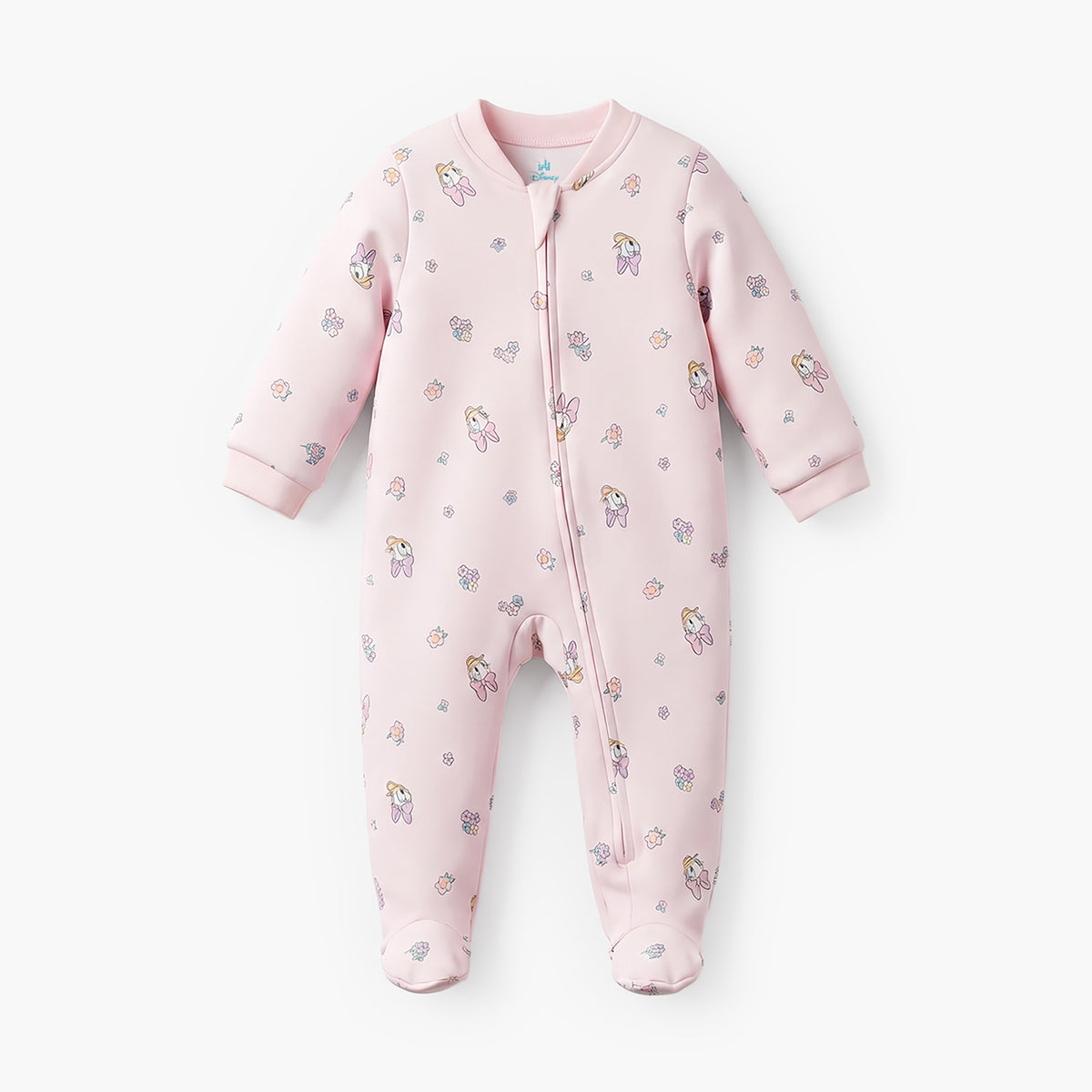 Pack of 3 Disney Cotton Mandarin Collar Long Sleeve Sleepsuit with Daisy Duck Print