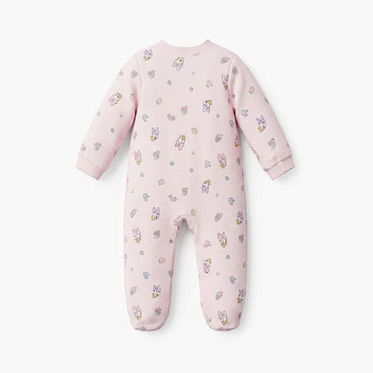 Pack of 3 Disney Cotton Mandarin Collar Long Sleeve Sleepsuit with Daisy Duck Print