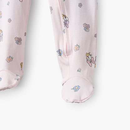 Pack of 3 Disney Cotton Mandarin Collar Long Sleeve Sleepsuit with Daisy Duck Print