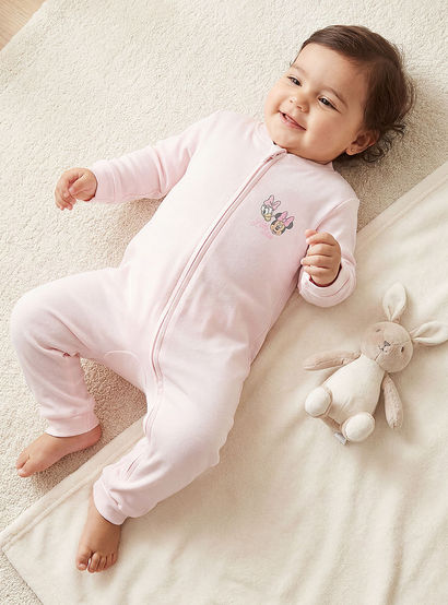 Pack of 3 Disney Cotton Mandarin Collar Long Sleeve Sleepsuit with Minnie Mouse and Daisy Duck Print-baby-girls-clothing-nightwear-sleepsuits-image-3