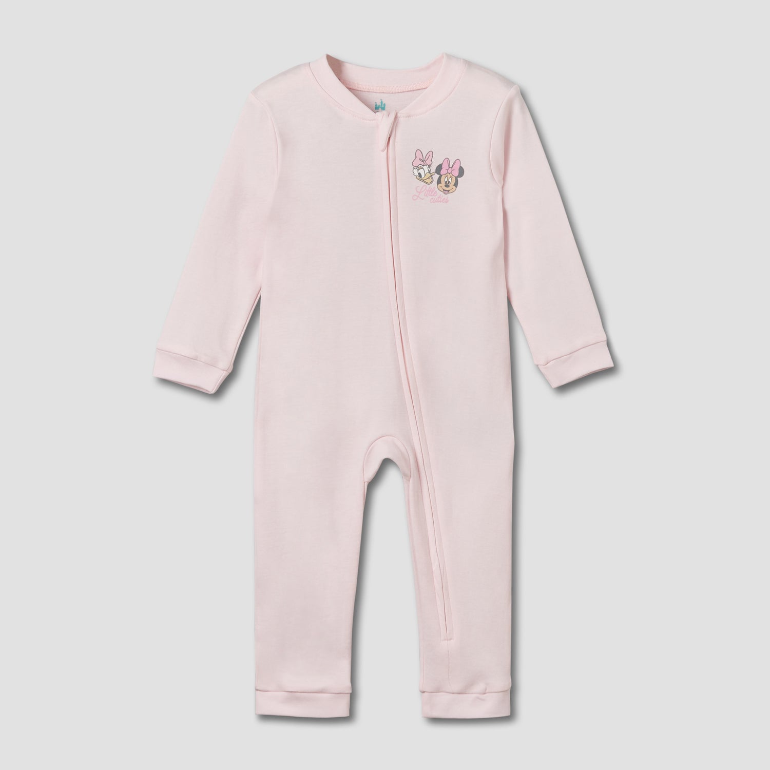 Pack of 3 Disney Cotton Mandarin Collar Long Sleeve Sleepsuit with Minnie Mouse and Daisy Duck Print