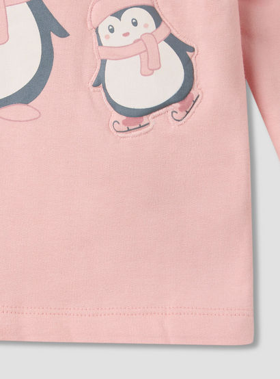 Juniors Pyjama Set with Penguin Applique - Cotton - Long Sleeves - Crew Neck-baby-girls-clothing-nightwear-pyjamasets-image-5