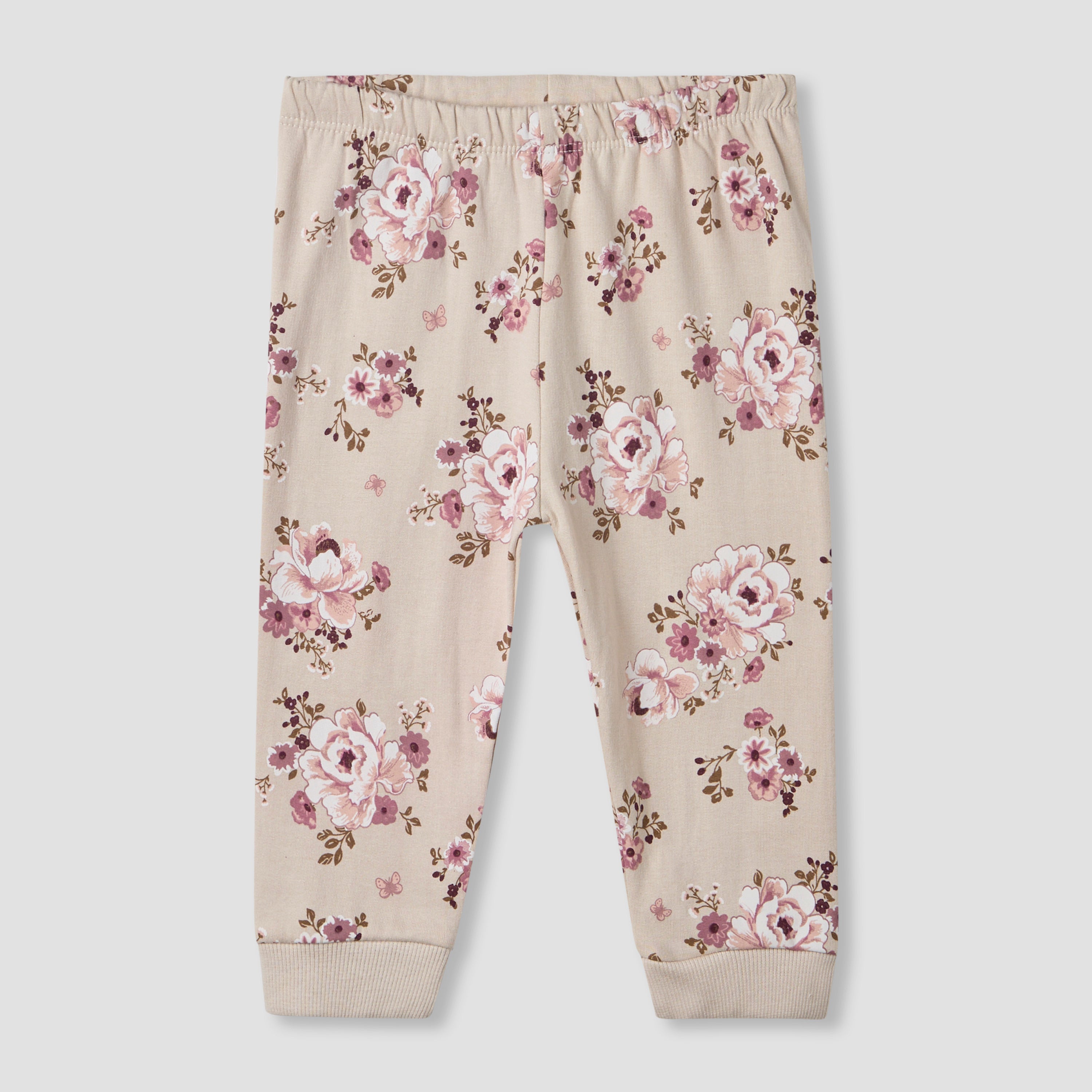 Juniors Pyjama Set with Floral Print - Cotton - Long Sleeves - Round Neck