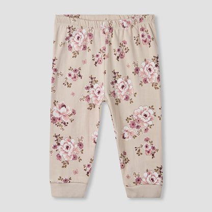 Juniors Pyjama Set with Floral Print - Cotton - Long Sleeves - Round Neck