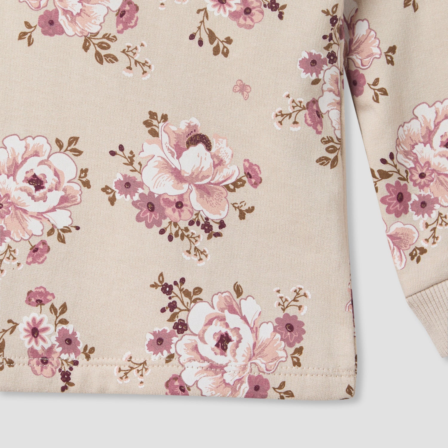 Juniors Pyjama Set with Floral Print - Cotton - Long Sleeves - Round Neck