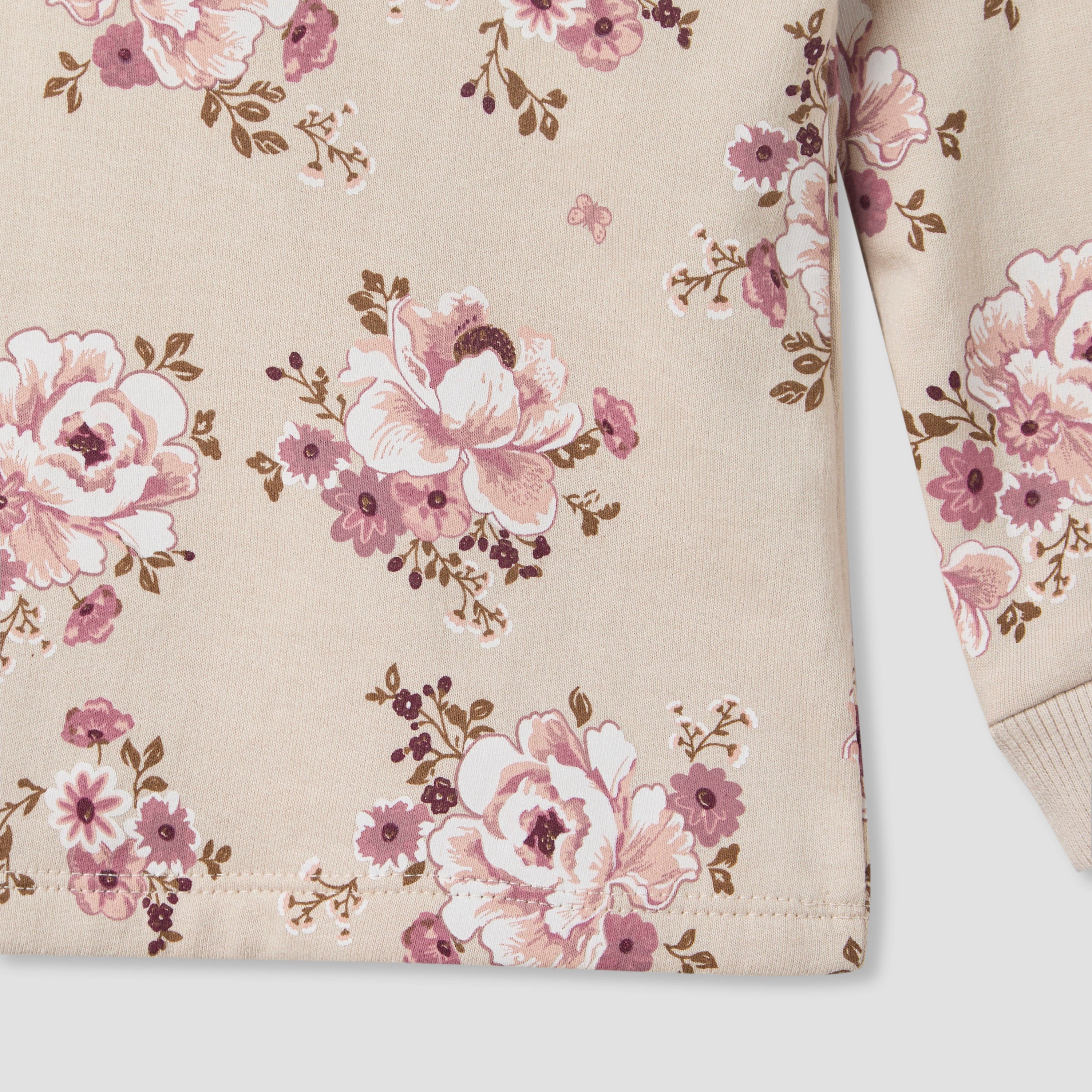 Juniors Pyjama Set with Floral Print - Cotton - Long Sleeves - Round Neck