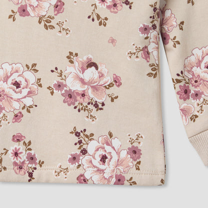 Juniors Pyjama Set with Floral Print - Cotton - Long Sleeves - Round Neck