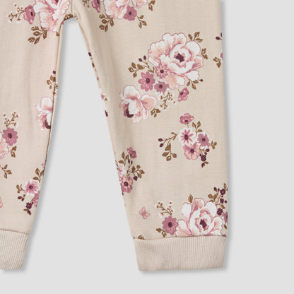 Juniors Pyjama Set with Floral Print - Cotton - Long Sleeves - Round Neck