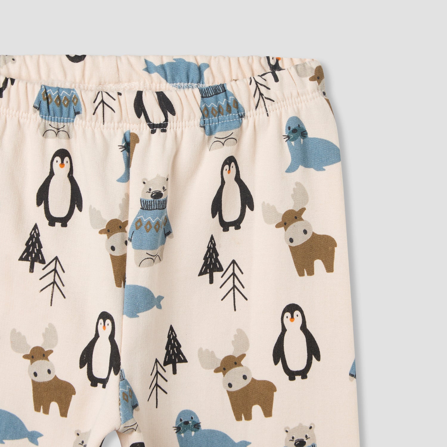 Juniors Pyjama Set with Arctic Animal Print - Cotton - Long Sleeves - Crew Neck
