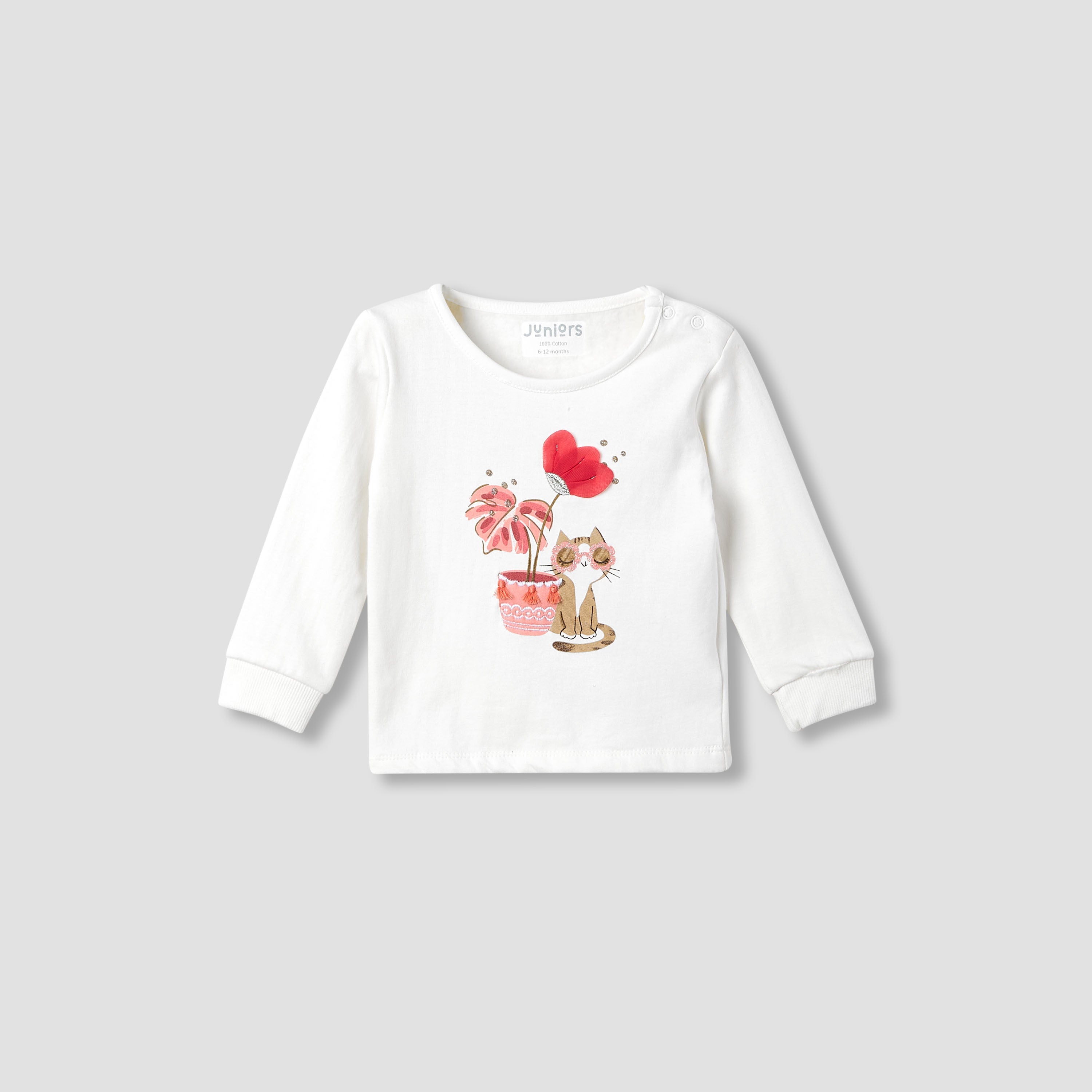 Juniors Printed Long Sleeve T-shirt and Pyjama Set