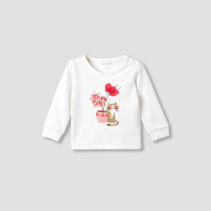 Juniors Printed Long Sleeve T-shirt and Pyjama Set