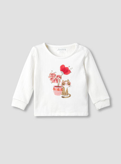 Juniors Printed Long Sleeve T-shirt and Pyjama Set-baby-girls-clothing-nightwear-pyjamasets-image-2