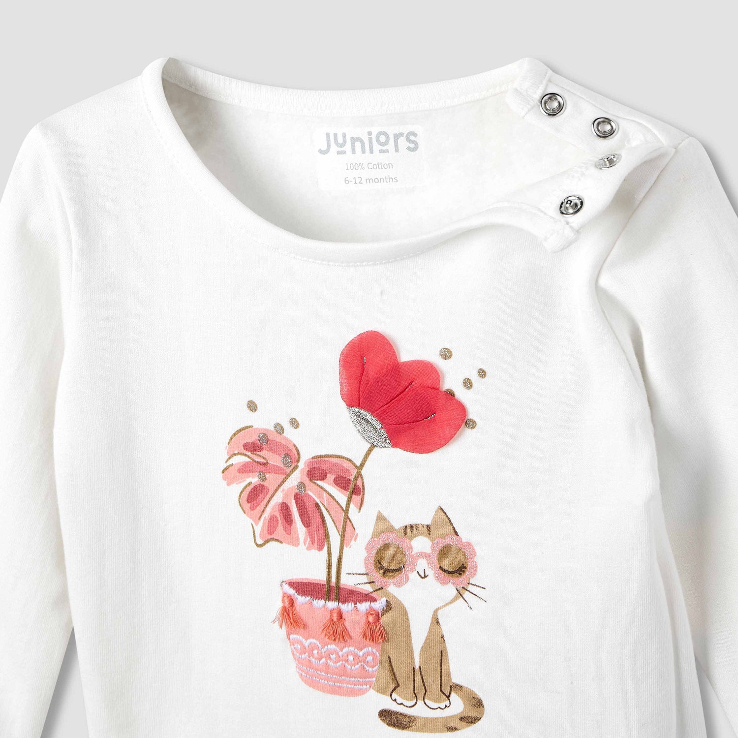 Juniors Printed Long Sleeve T-shirt and Pyjama Set