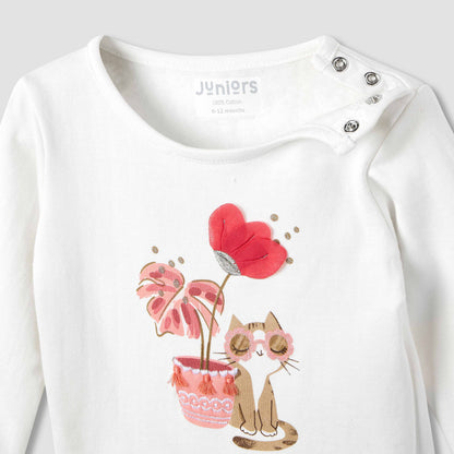 Juniors Printed Long Sleeve T-shirt and Pyjama Set