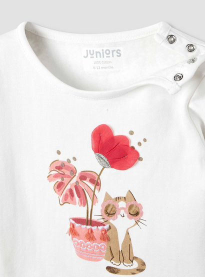 Juniors Printed Long Sleeve T-shirt and Pyjama Set-baby-girls-clothing-nightwear-pyjamasets-image-4