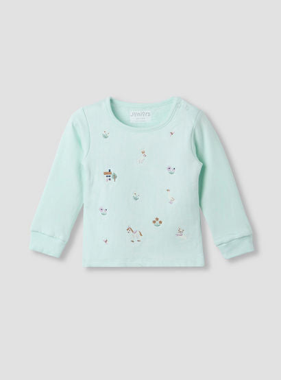 Juniors Pyjama Set with Embroidery - Cotton - Long Sleeves - Round Neck-baby-girls-clothing-nightwear-pyjamasets-image-2
