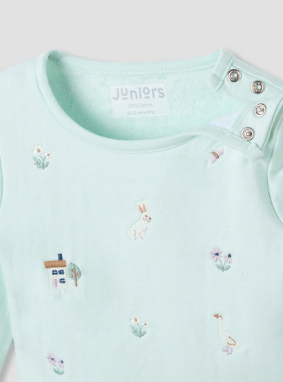 Juniors Pyjama Set with Embroidery - Cotton - Long Sleeves - Round Neck-baby-girls-clothing-nightwear-pyjamasets-image-4