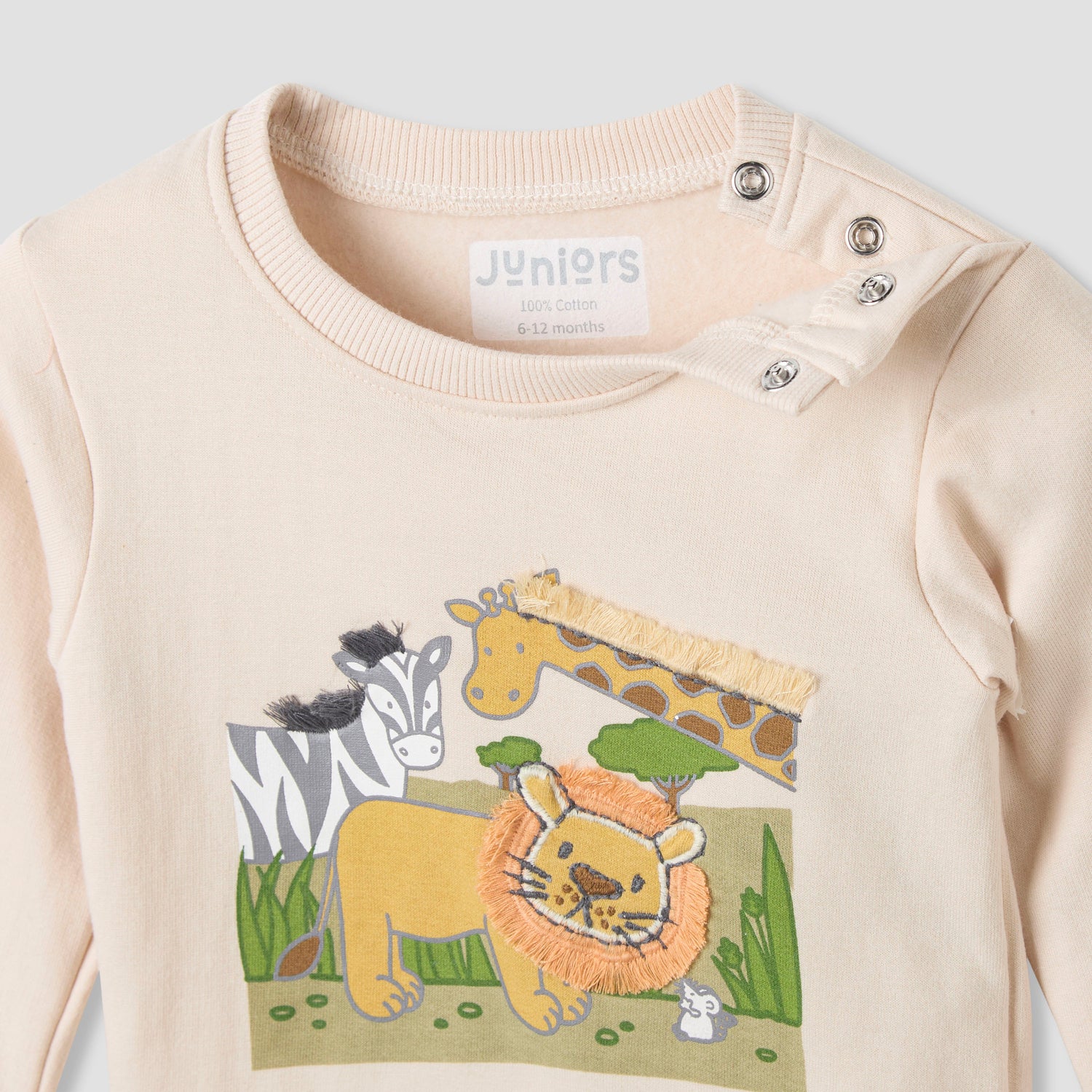 Juniors Pyjama Set with Animal Applique Detail - Cotton - Long Sleeves - Crew Neck