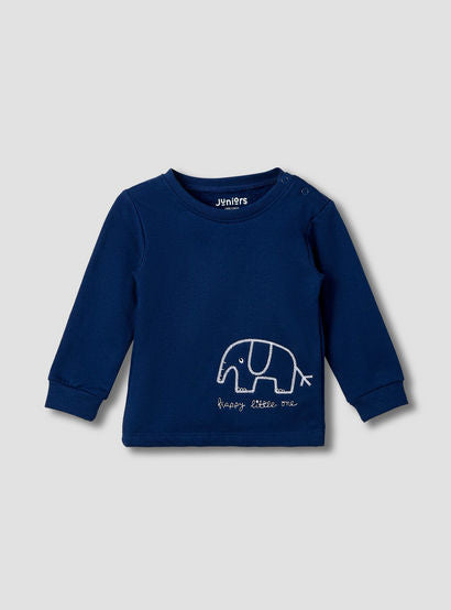 Juniors Elephant Embroidered T-shirt and Pyjama Set-baby-boys-clothing-nightwear-pyjamasets-image-2