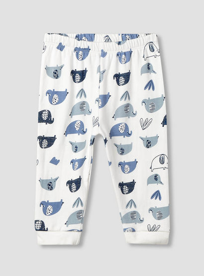 Juniors Elephant Embroidered T-shirt and Pyjama Set-baby-boys-clothing-nightwear-pyjamasets-image-3