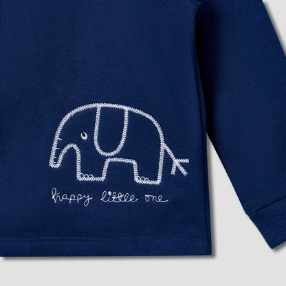 Juniors Elephant Embroidered T-shirt and Pyjama Set