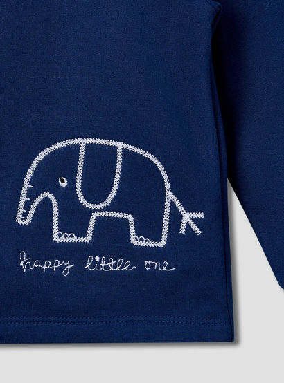 Juniors Elephant Embroidered T-shirt and Pyjama Set-baby-boys-clothing-nightwear-pyjamasets-image-5