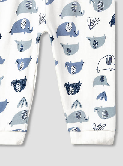 Juniors Elephant Embroidered T-shirt and Pyjama Set-baby-boys-clothing-nightwear-pyjamasets-image-7