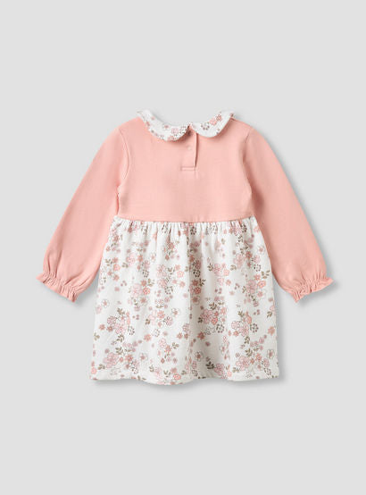 Juniors Peter Pan Collar Long Sleeves Dress with Floral Print-baby-girls-clothing-dressesandjumpsuits-image-3