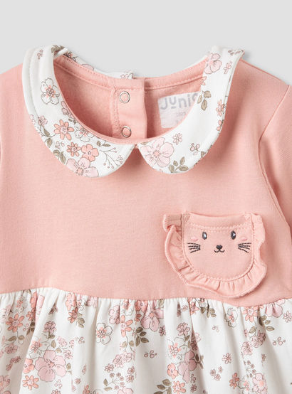 Juniors Peter Pan Collar Long Sleeves Dress with Floral Print-baby-girls-clothing-dressesandjumpsuits-image-4