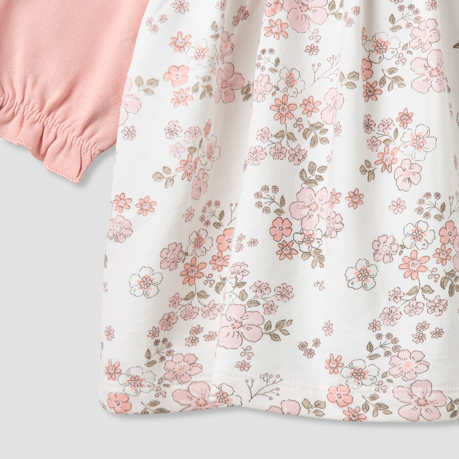 Juniors Peter Pan Collar Long Sleeves Dress with Floral Print