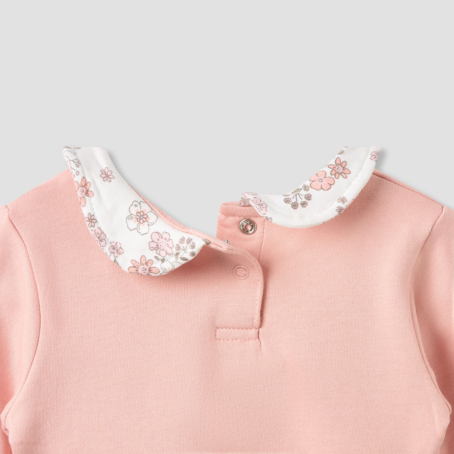 Juniors Peter Pan Collar Long Sleeves Dress with Floral Print