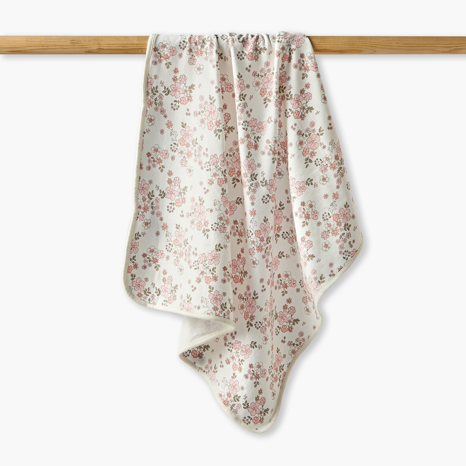 Juniors Receiving Blanket with Floral Print - Pink / Newborn