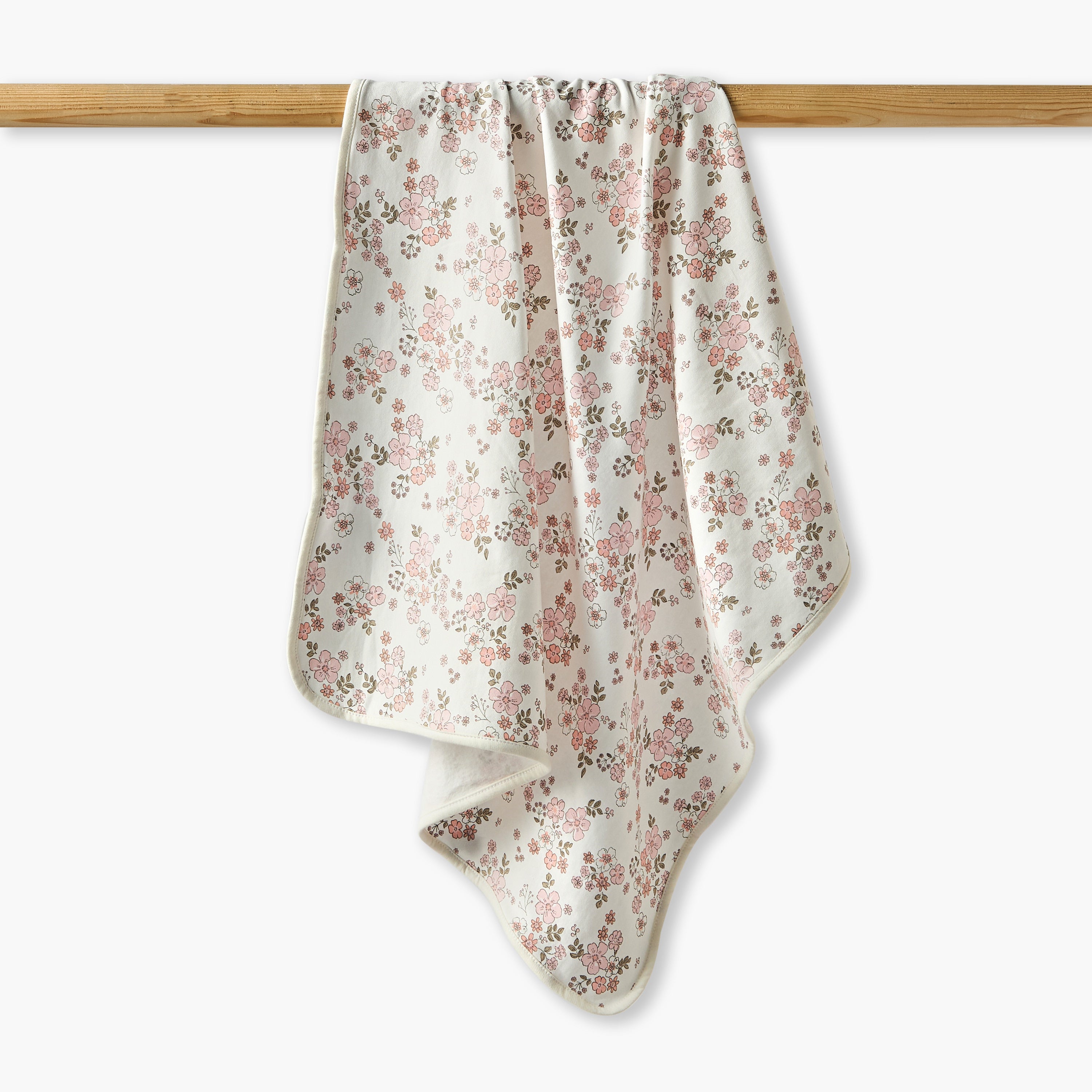 Juniors Receiving Blanket with Floral Print - Pink / Newborn