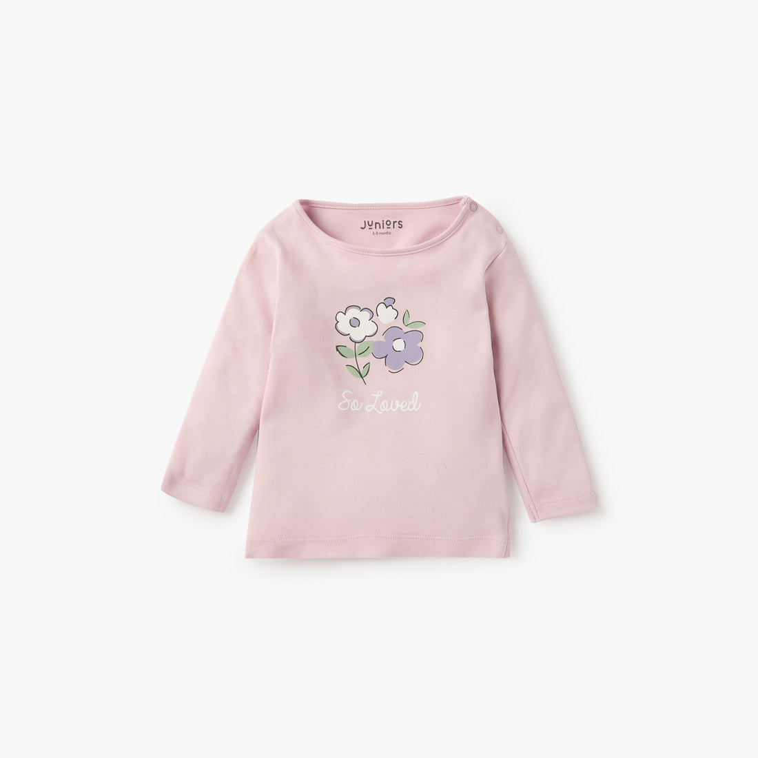 Juniors Floral Print T-shirt with Long Sleeves - Set of 2