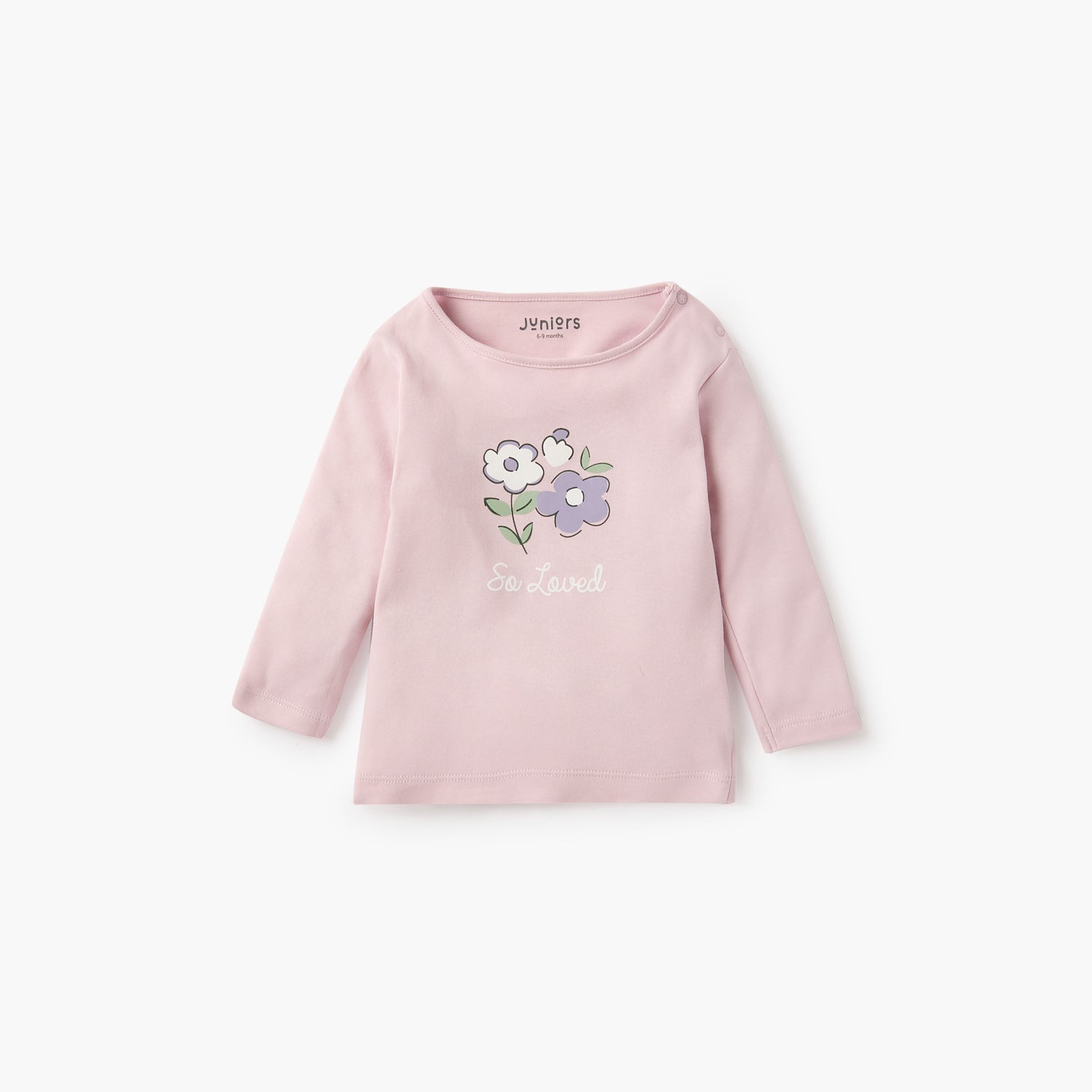 Juniors Floral Print T-shirt with Long Sleeves - Set of 2