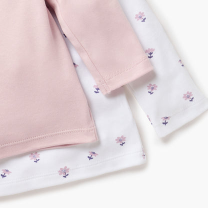 Juniors Floral Print T-shirt with Long Sleeves - Set of 2