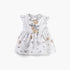 Juniors Animal Print A-line Dress with Collar and Short Sleeves - White / 12-18 mths