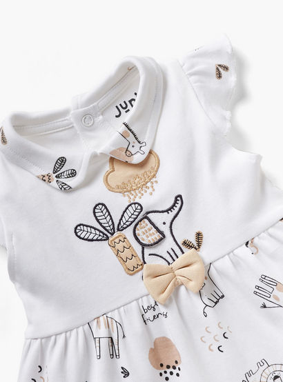 Juniors Animal Print A-line Dress with Collar and Short Sleeves-baby-girls-clothing-dressesandjumpsuits-image-3
