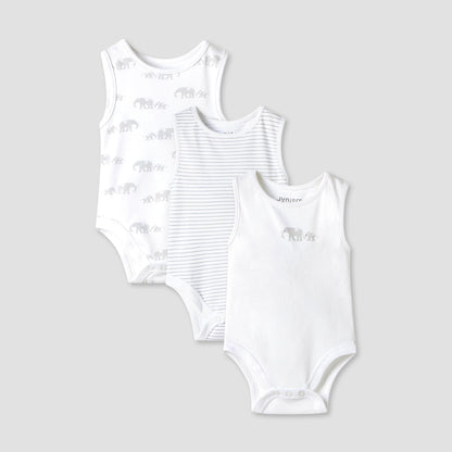 Juniors Printed Sleeveless Bodysuit - Set of 3 - Grey / 18-24 mths