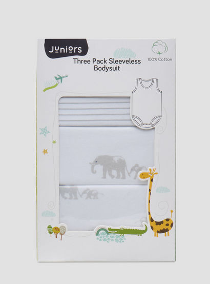 Juniors Printed Sleeveless Bodysuit - Set of 3-baby-boys-clothing-multipacks-image-7