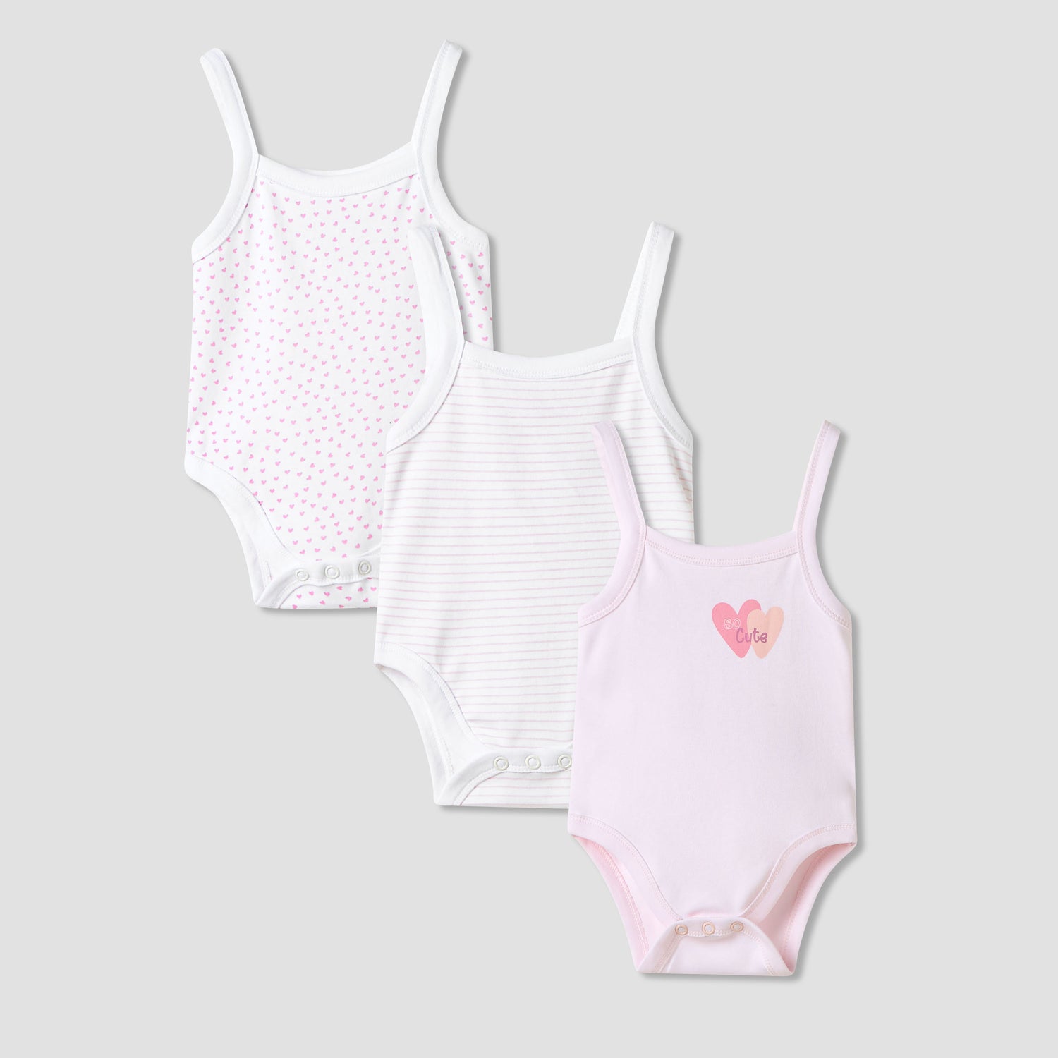 Juniors Printed Strappy Bodysuit - Set of 3 - Multicolour / 12-18 mths